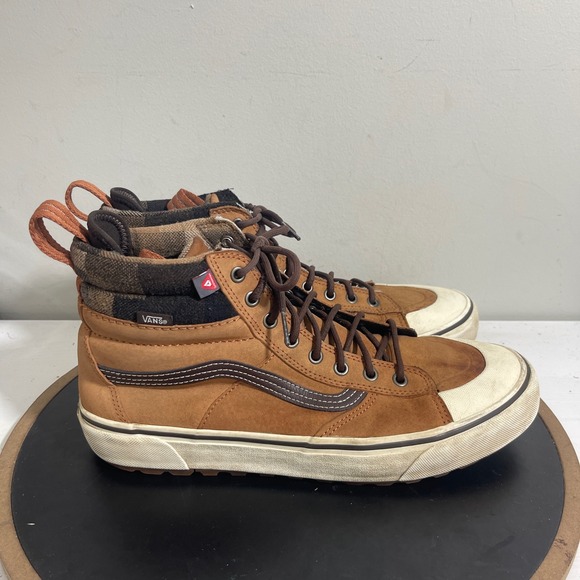 Vans Sk8-Hi MTE-2 Men Size 12 Brown Plaid High Top Weatherproof Hiking Sneakers - Picture 1 of 11